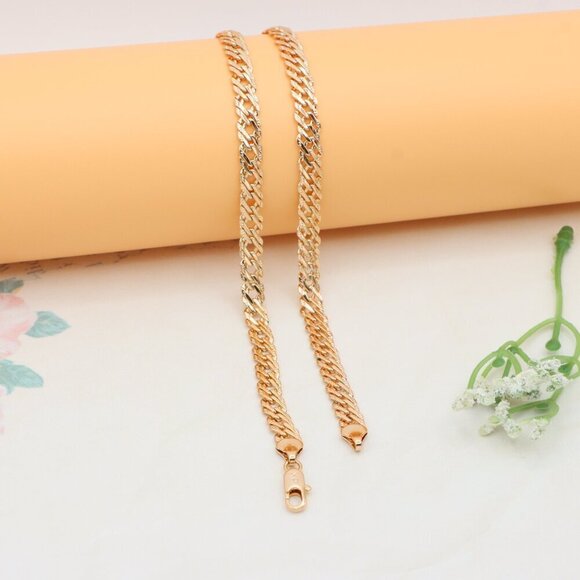 "Bold Rose Gold Necklace in Chunky Link Design, XPNL0338 - Picture 11 of 12